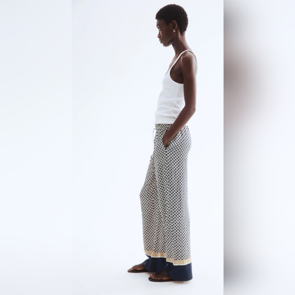 NWT H&M Geometric Wide Leg Pants - Picture 3 of 13